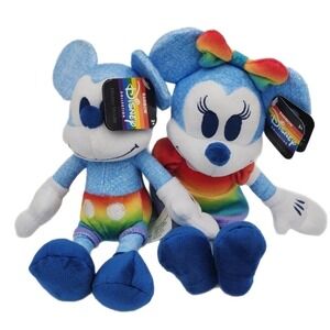 Rainbow Collection Disney‎ Mickey & Minnie Mouse Plush Toy Set of 2 NWT 2022
